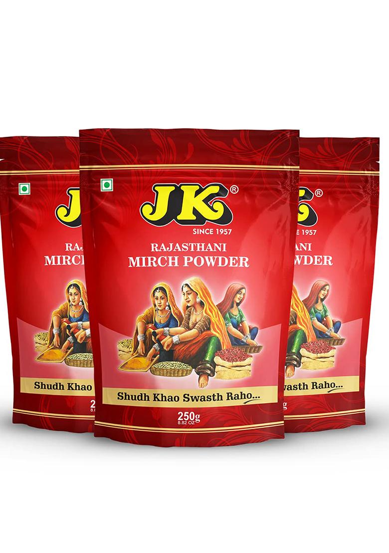 Jk Rajasthani Red Chilli Powder Premium Spicy & Aromatic For Authentic Flavor, 250G (Pack Of 3)
