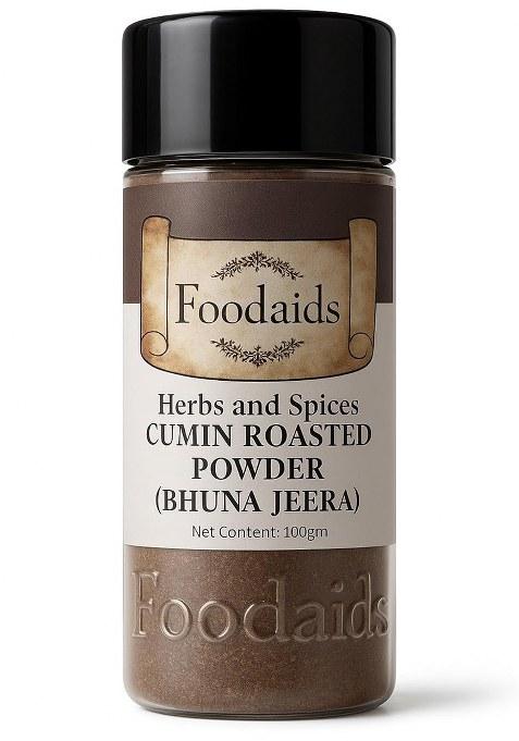 Foodaids Roasted Cumin/Bhuna Jeera Powder 100 Gm. (Dahi,Raita,Chaas,Soups,Buttermilk,Curries & Salads) Aromatic Flavour.
