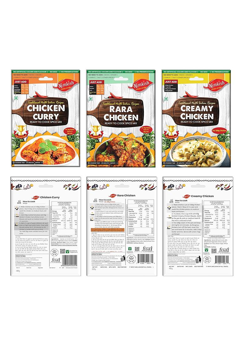 Nimkish Curries/Gravy Ready To Cook Spices Combo Pack Of 10, Instant Masala For Tasty Dishes