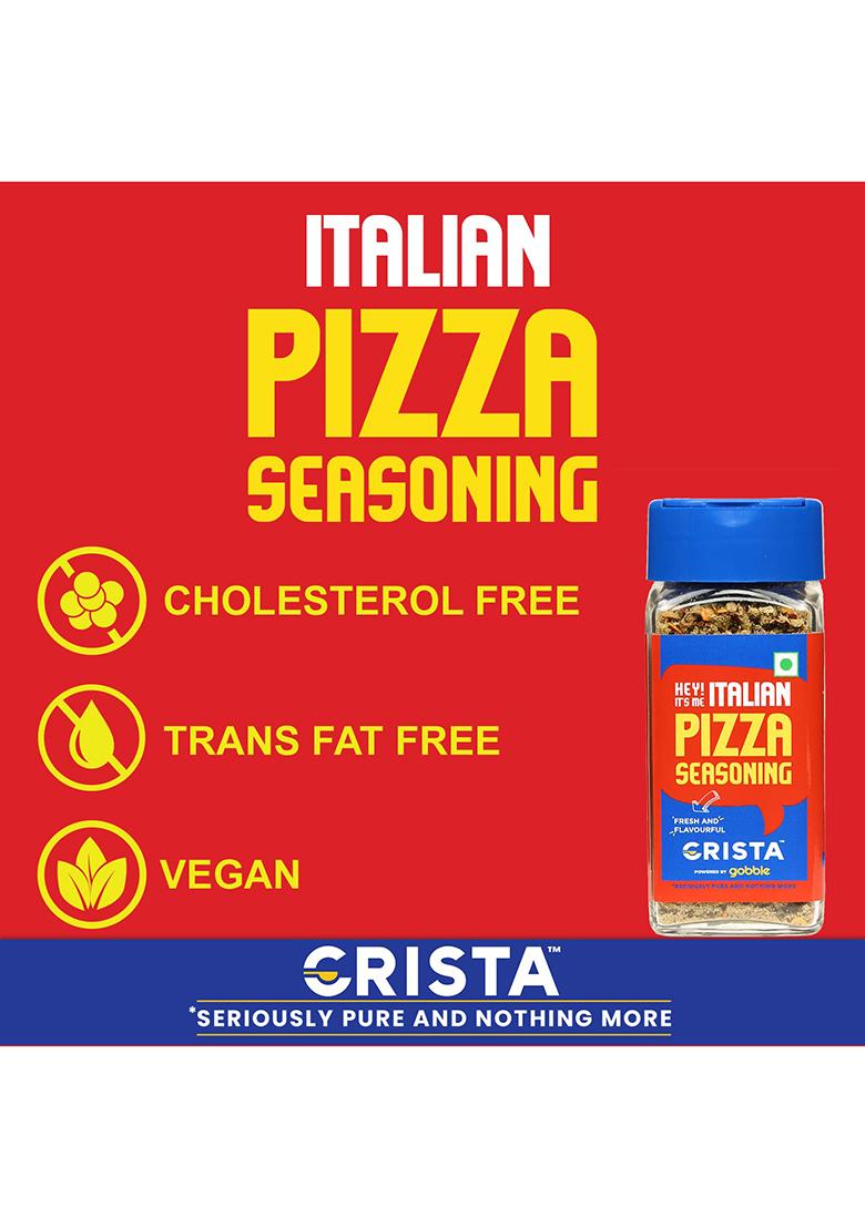 Crista 40 Gms Italian Pizza Seasoning | For Pasta, Salads & Breads Vegan Fresh Flavourful Zero Added Colours Preservatives Cholesterol Free Trans Fat