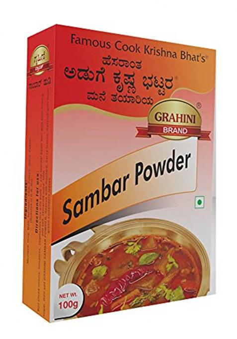 Grahini Sambar Masala 100G* 5 Pack (Pack Of 5) Famous Cook Krishna Bhat'S (Mangalore Speacial)