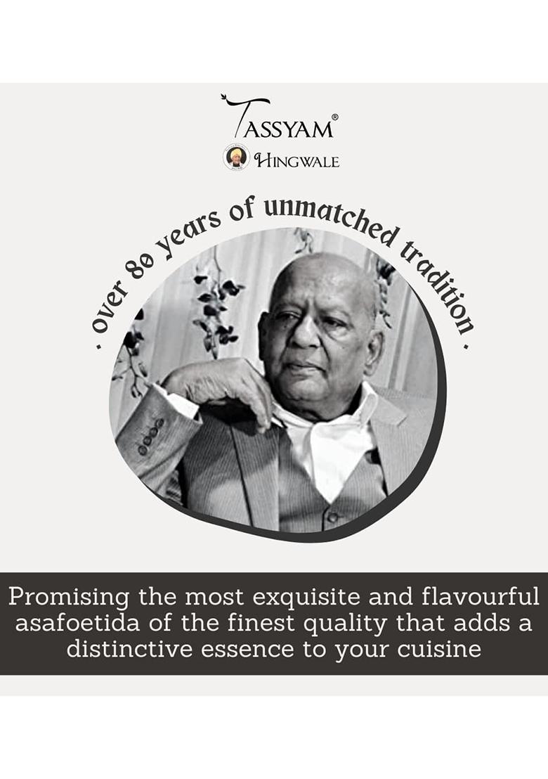 Tassyam Hingwale Pathani Heera Hing 25G Bottle [For Specific Cuisines Only] | Hand Pounded & Natural Compounded Asafoetida