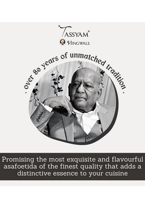 Tassyam Hingwale Pathani Heera Hing 25G Bottle [For Specific Cuisines Only] | Hand Pounded & Natural Compounded Asafoetida