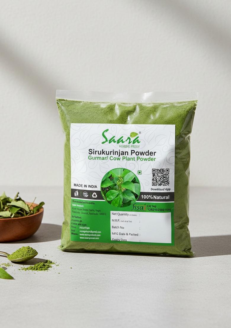 Saara Sirukurinjan Powder 100G |Gymnema Sylvestre | Podapatri Madhunashini, Used For Diabetes, Weight Loss, And Cough (Pack Of 1 X 100G)