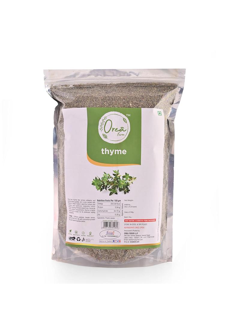 Orea Farm Thyme Herb 1 Kg | Organic And Natural Dried Leaves For Herbal Tea, Italian Sauces, Salad Dressings, Pasta, Pizza, Breads, Roasted Vegetables Like Potatoes Carrots Reusable Zipper Bulk Pack