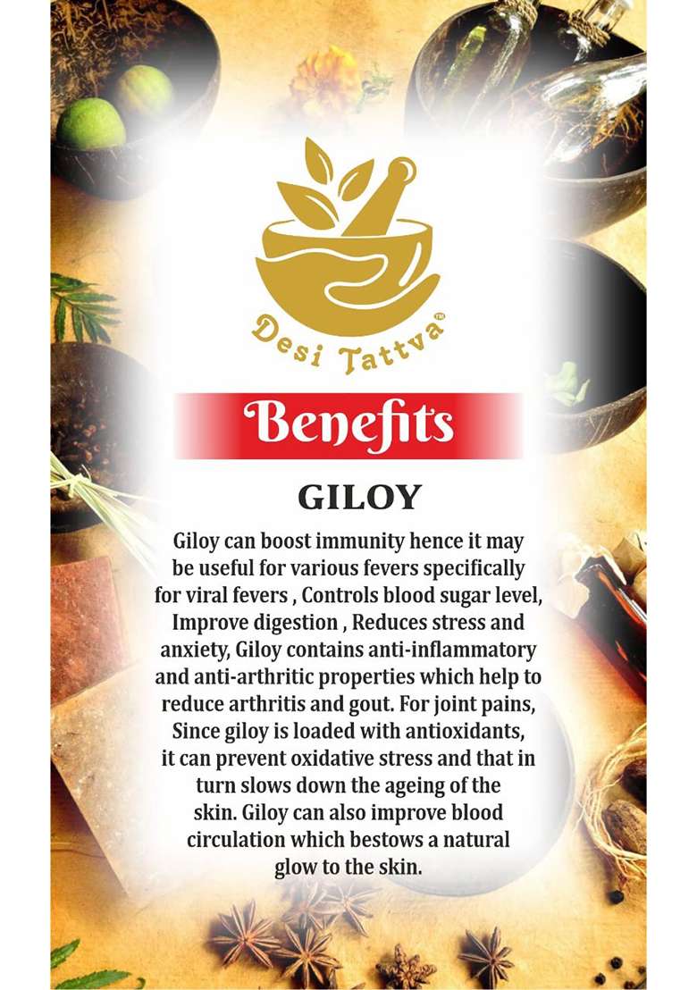 Desi Tattva Giloy Root Dry 200 Gm - Indya