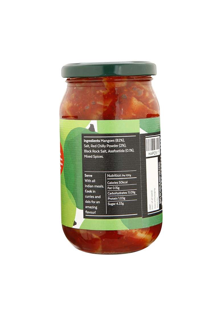 Aamra Homemade Natural Heeng Aam Pickle (Hing Mango Pickle), No Preservatives, Oil-Free- 390Gm - Indya