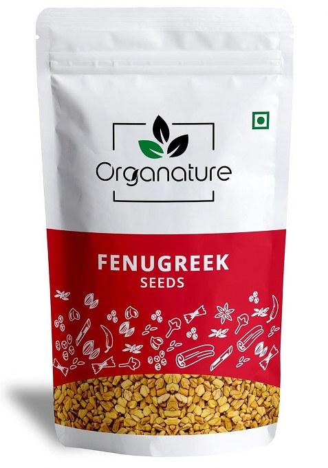 Organature Whole Methi (Fenugreek) 350 Gram-Natural Dried & Indian Spices Masala|Methi Dana, Fenugreek Seeds, No Artificial Colours Preservatives