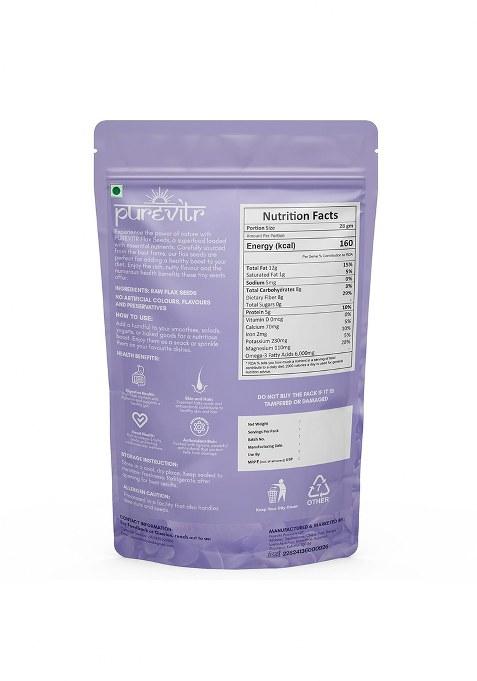 Purevitr Flax Seeds & Non-Hulled Sesame Combo | 400G (200G Each) Rich In Omega-3, Fiber Calcium Superfood For Healthy Living