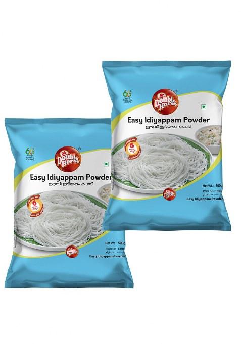 Double Horse Easy Idiyappam Powder- 500 G (Pack Of 2) Export Quality| Rice Flour | Hot Water Not Required 6 Minutes Magic| Noolappam| Nool Puttu Powder