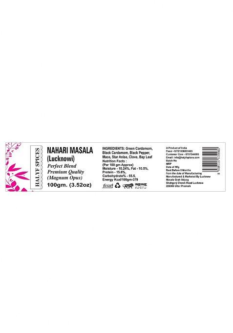 Halyf Spices Lucknowi Nihari Masala 50G | Secret Spice Blends For Spicy And Flavorful Delight Home-Made, No Preservatives, Chemicals |100% Natural & Organic