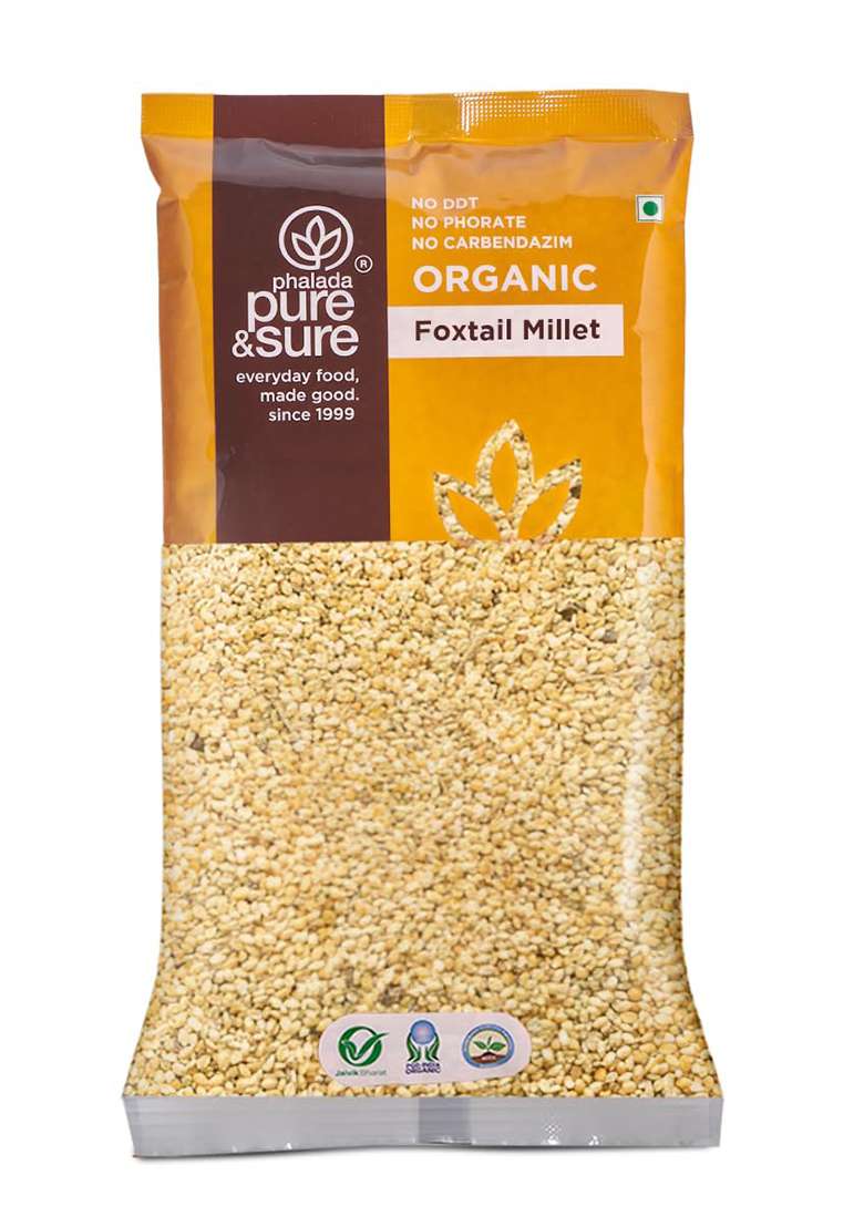 Phalada Pure & Sure Organic Foxtail Millets 500Gm | 100% Natural Kangani Seeds Unpolished High Plant Protein Easy To Cook Gluten Free Chemical Pesticide - Indya