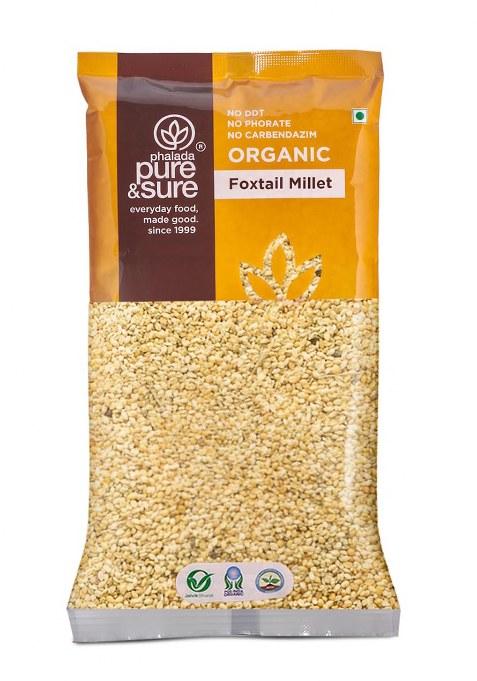 Phalada Pure & Sure Organic Foxtail Millets 500Gm | 100% Natural Kangani Seeds Unpolished High Plant Protein Easy To Cook Gluten Free Chemical Pesticide
