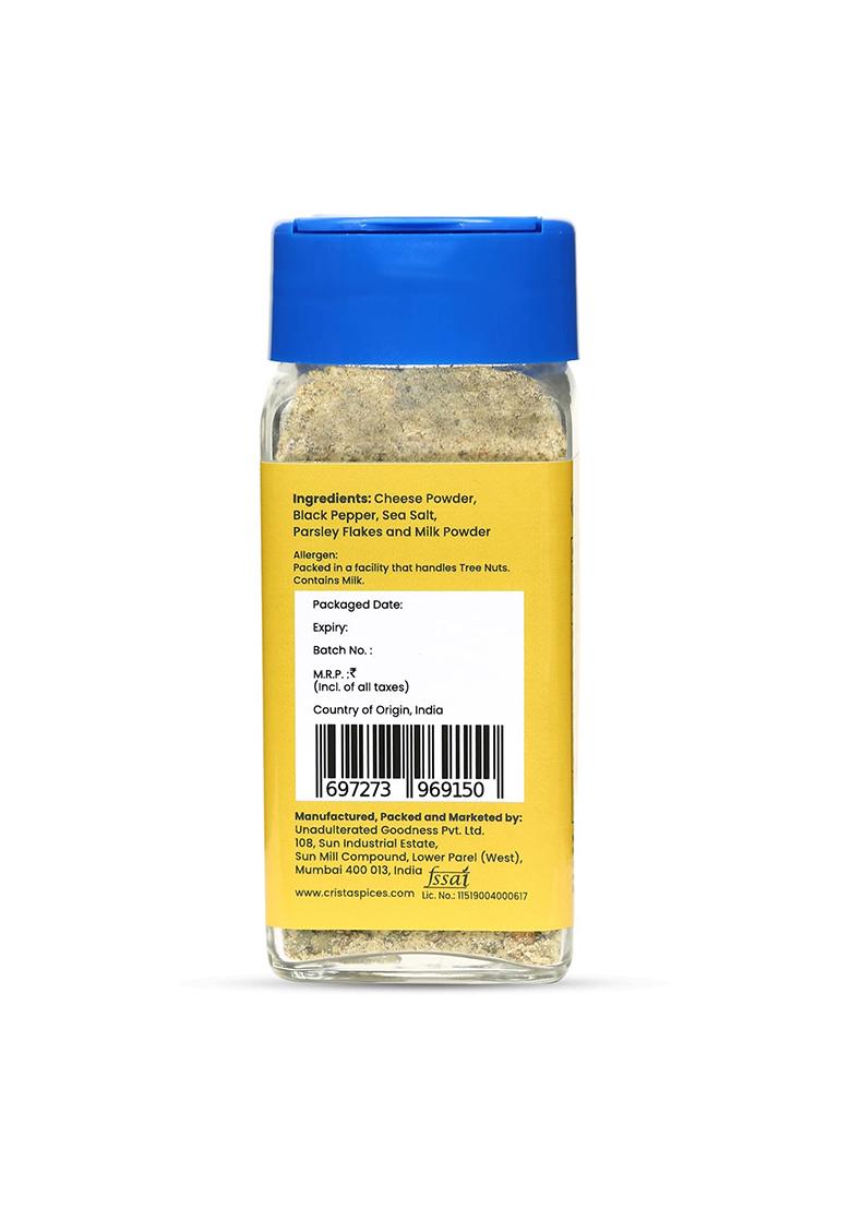 Crista Roman Cacio E Pepe | Premium Herbs & Spices Blends No Onion Garlic Zero Added Colours, Fillers, Additives Preservatives 40Gms