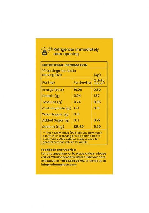 Crista Roman Cacio E Pepe | Premium Herbs & Spices Blends No Onion Garlic Zero Added Colours, Fillers, Additives Preservatives 40Gms