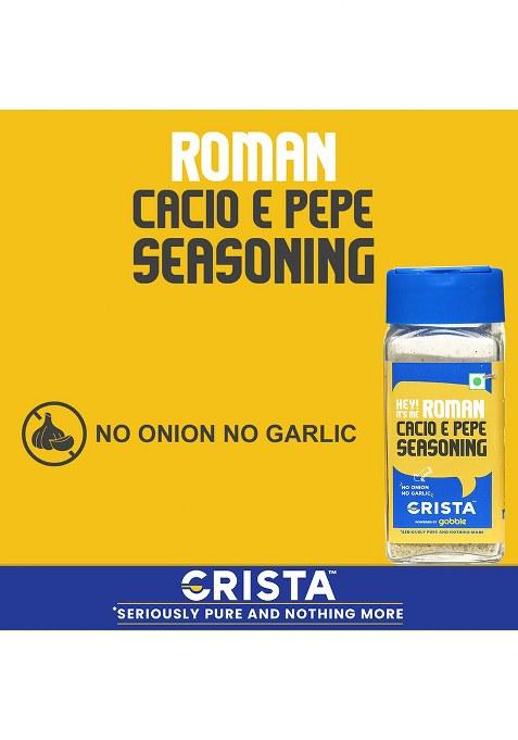 Crista Roman Cacio E Pepe | Premium Herbs & Spices Blends No Onion Garlic Zero Added Colours, Fillers, Additives Preservatives 40Gms