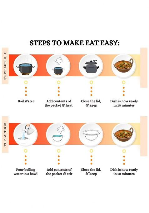 Eat Easy Ready To Masala Bhindi- 85Gm I Just Add Water And Cook | Freeze Dehydrated Healthy Instant Food, Indian Okra Curry For Travel, Camping Food No Preservatives, Added Artificial Colours & Flavours