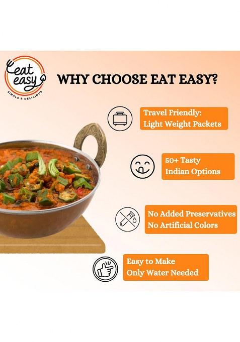 Eat Easy Ready To Masala Bhindi- 85Gm I Just Add Water And Cook | Freeze Dehydrated Healthy Instant Food, Indian Okra Curry For Travel, Camping Food No Preservatives, Added Artificial Colours & Flavours