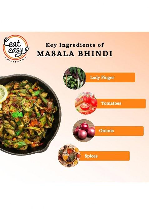 Eat Easy Ready To Masala Bhindi- 85Gm I Just Add Water And Cook | Freeze Dehydrated Healthy Instant Food, Indian Okra Curry For Travel, Camping Food No Preservatives, Added Artificial Colours & Flavours