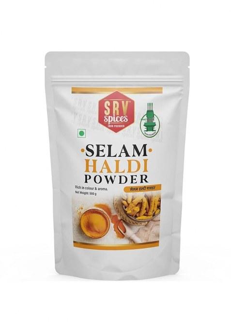 Srv Spices (Iron Pounded) Selam Haldi Powder | Premium Turmeric (Halad) Sourced Directly From Single Farmers Rich In Nutrients & Natural Goodness Iron Pounded For Maximum Aroma Flavor 57 Years Of Expertise Every Pack 500G
