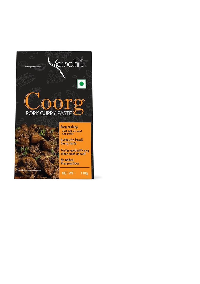 Yerchi Coorg Pork Curry (Pandi Curry) Paste By|Easy Cooking, Just Add Oil, Meat And Water|Authentic Flavour|Cook Both Veg Non-Veg Dishes|330 Gram (3 X 110G)
