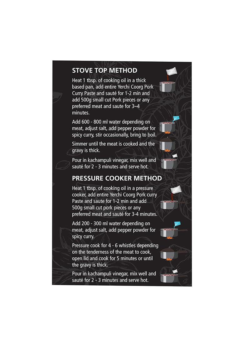 Yerchi Coorg Pork Curry (Pandi Curry) Paste By|Easy Cooking, Just Add Oil, Meat And Water|Authentic Flavour|Cook Both Veg Non-Veg Dishes|330 Gram (3 X 110G)