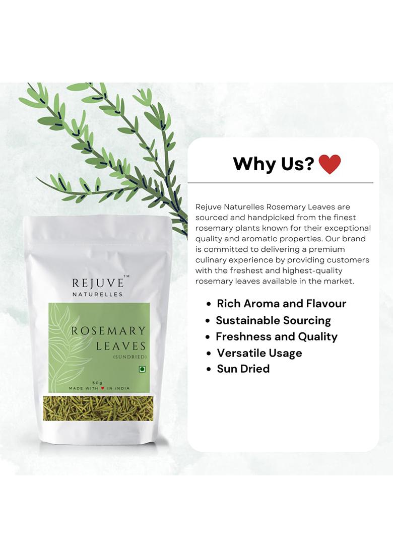 Rejuve Naturelles Rosemary Leaves 100 Grams (Pack Of 2 * 50 G) With Spray And Applicator|Rosemary For Food Herbal Tea