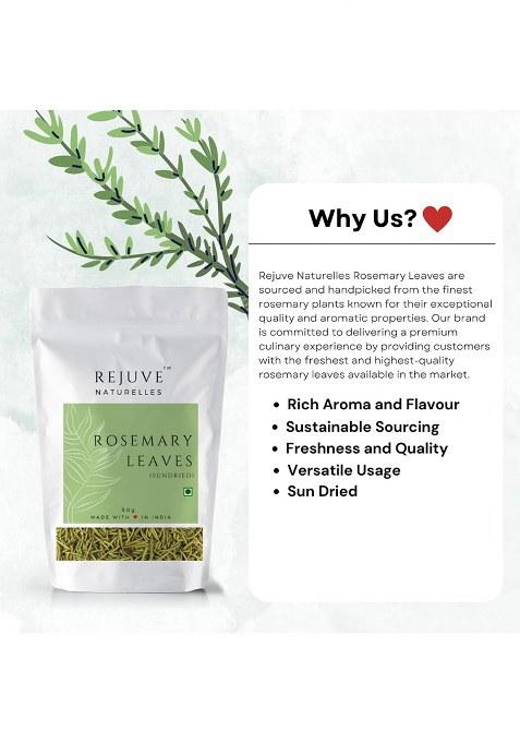 Rejuve Naturelles Rosemary Leaves 100 Grams (Pack Of 2 * 50 G) With Spray And Applicator|Rosemary For Food Herbal Tea