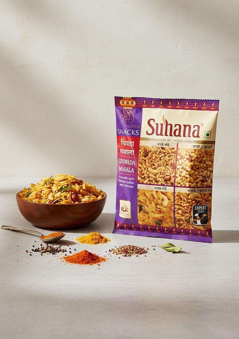 Suhana Chiwada Masala | Diwali Faral Special - 100G Pouch (Pack Of 4) - Indya