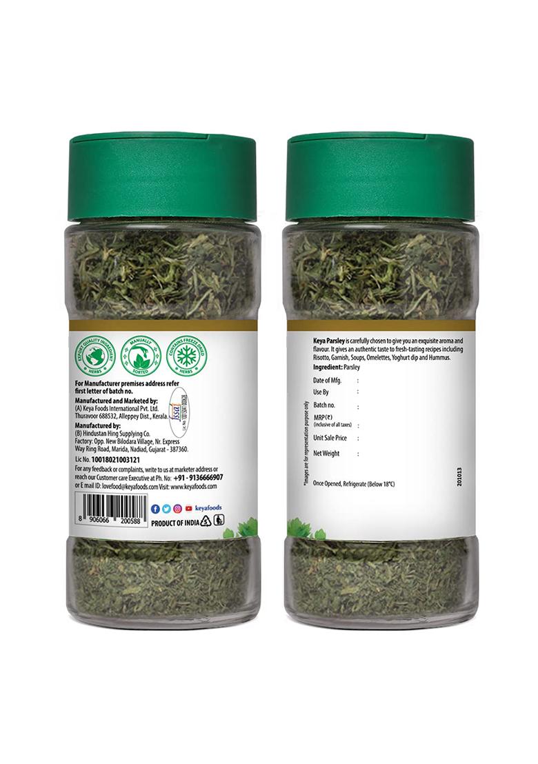 Keya Parsley | Seasoning For Meats, Soups, Sauces, Vegetables, And Beverages Rich In Antioxidants & Supports Digestion No Artificial Flavours Or Colours 17G/ 13G