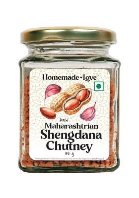 Homemade Love Special Shengdana Chutney (150G) | Groundnut Powder Made Of Roasted Peanuts, Dried Red Chillies, Aromatic Spices And Hint Jaggery Shenga Podi Masala No Artificial Preservatives