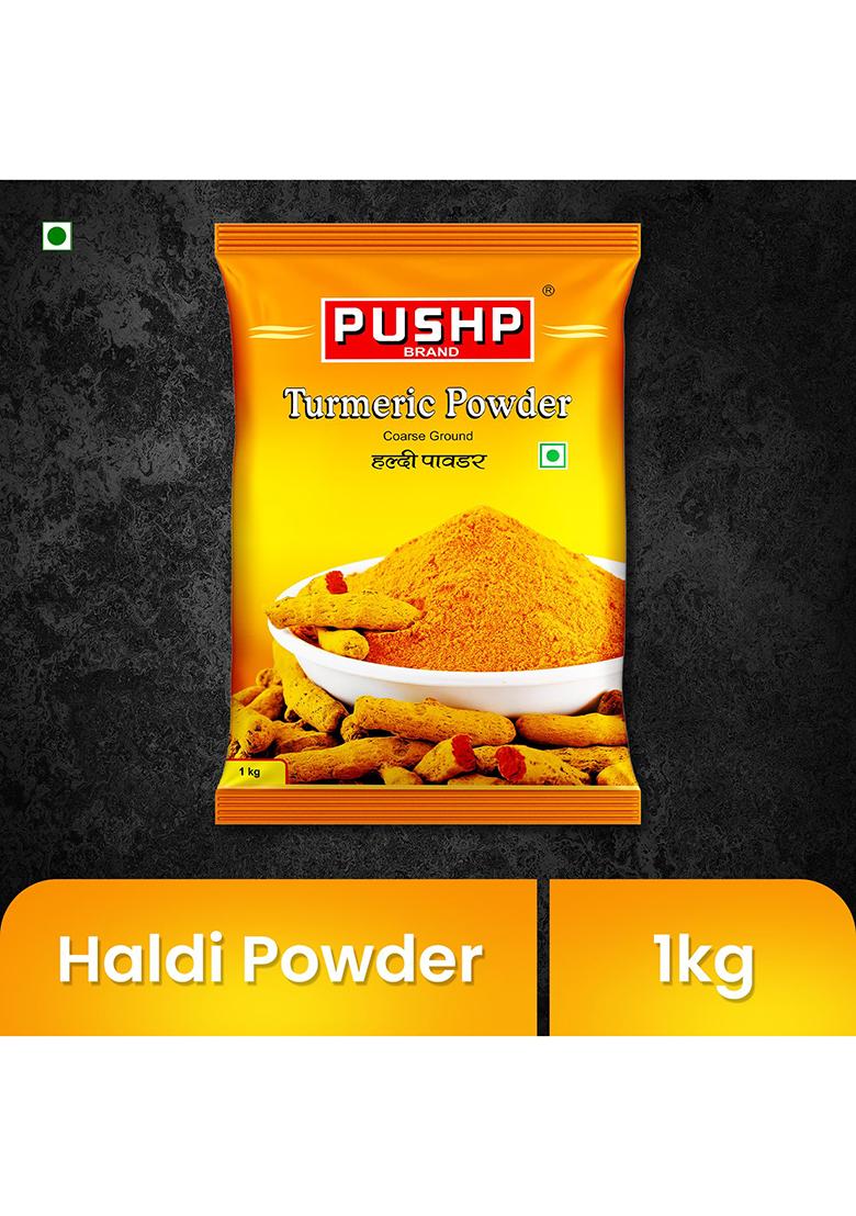 Pushp Brand Turmeric Powder | Haldi Pure & Natural No Additives Or Preservatives 1Kg