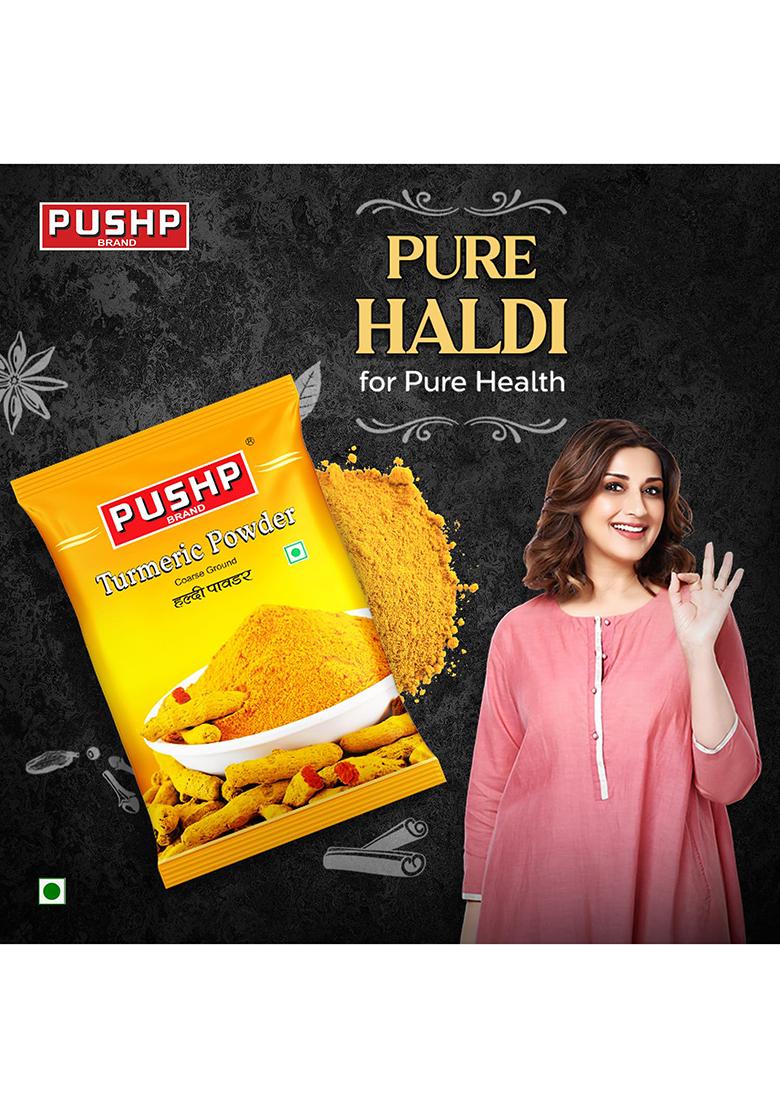 Pushp Brand Turmeric Powder | Haldi Pure & Natural No Additives Or Preservatives 1Kg