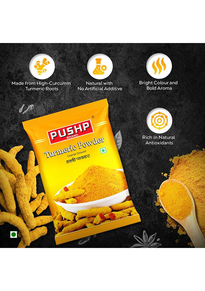 Pushp Brand Turmeric Powder | Haldi Pure & Natural No Additives Or Preservatives 1Kg