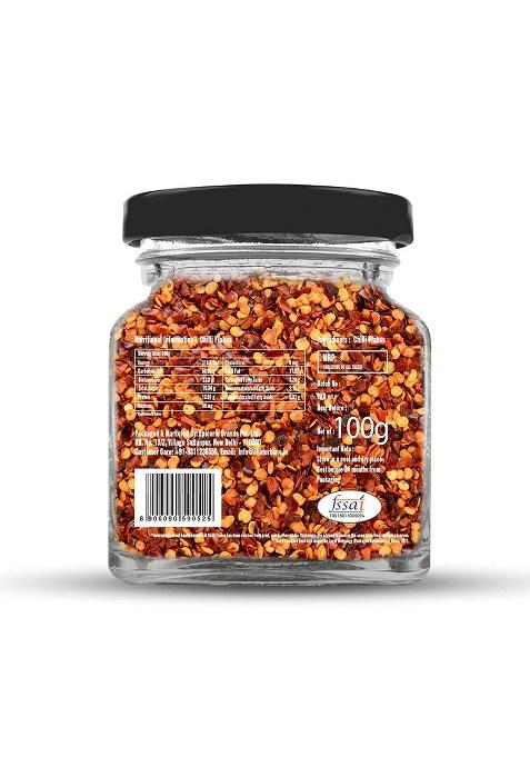 Chef Urbano Chilli Flakes 100 G | Natural Dried Red Chilly Aromatic Spicy Pizza / Pasta Seasoning Premium Herbs And Spices Glass Bottle