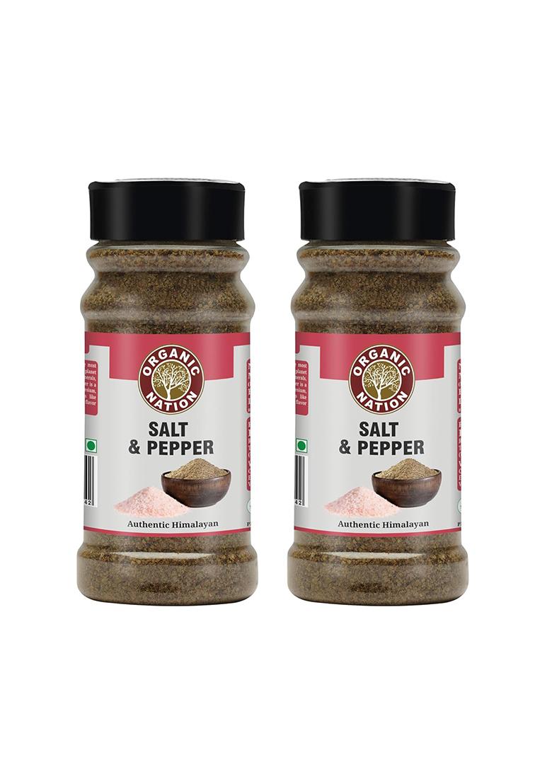 Organic Nation Salt And Pepper 80G (Pack Of 2) | Natural Seasoning No Additives Perfect For Cooking