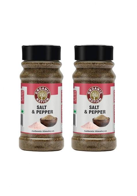 Organic Nation Salt And Pepper 80G (Pack Of 2) | Natural Seasoning No Additives Perfect For Cooking