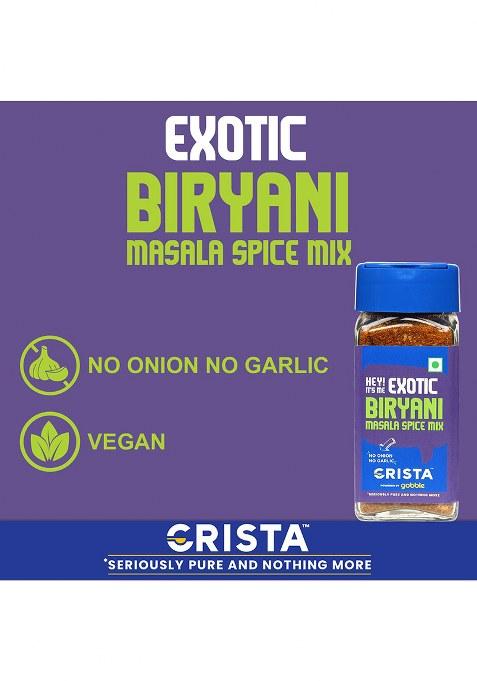 Crista Exotic Biryani Masala Spice Mix | Rich In Flavour No Onion Garlic Vegan Pure Zero Added Colours, Fillers, Additives & Preservatives 45 Gms