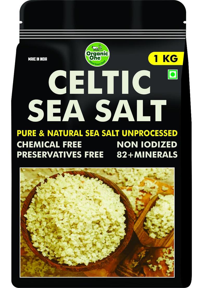 Organic One Celtic Sea Salt 1 Kg | Unprocessed & Purely Organic, Rich In Minerals, No Additives Perfect For Cooking, Seasoning Health Benefits