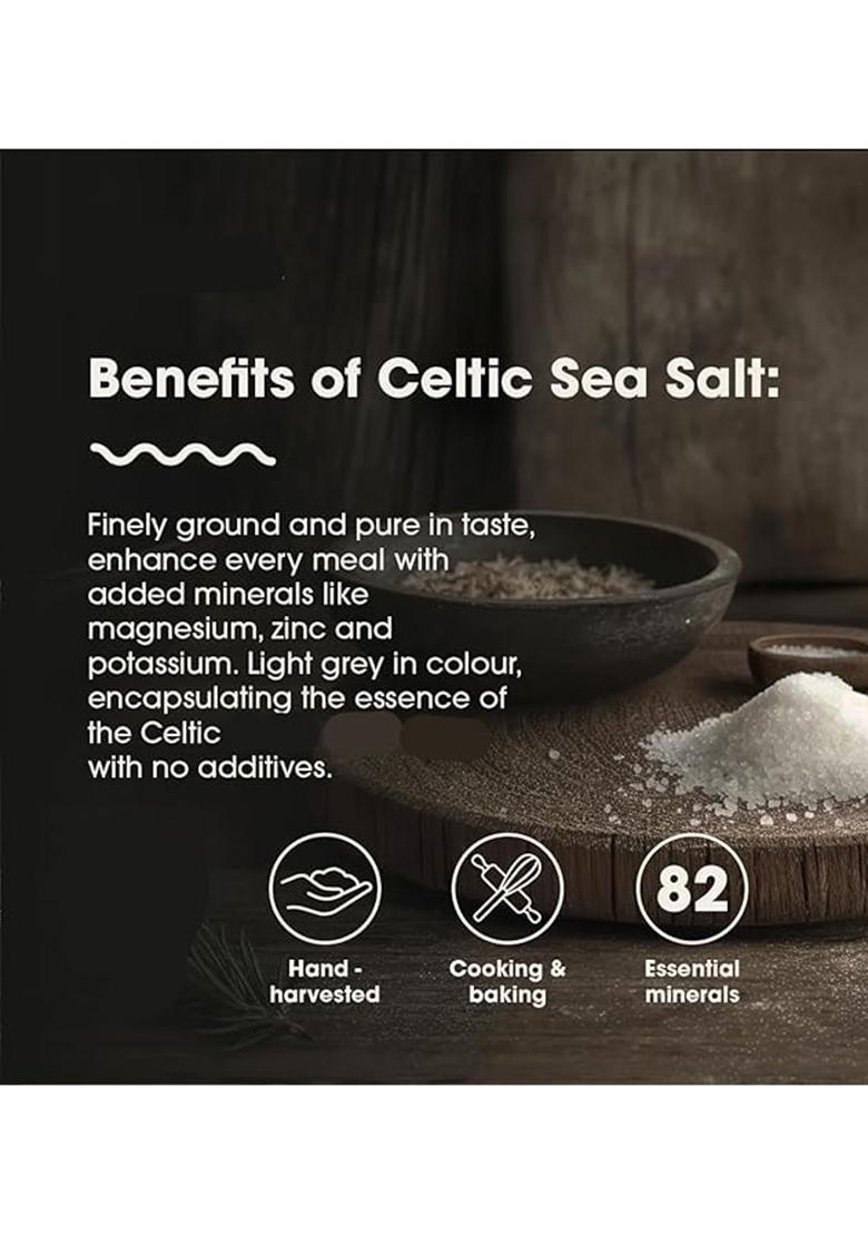 Organic One Celtic Sea Salt 1 Kg | Unprocessed & Purely Organic, Rich In Minerals, No Additives Perfect For Cooking, Seasoning Health Benefits