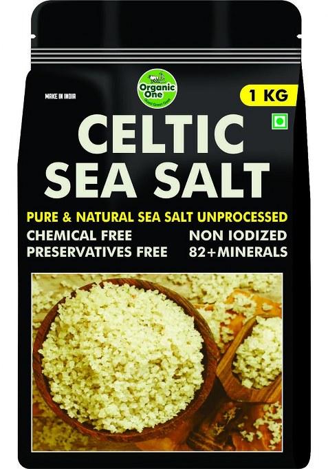Organic One Celtic Sea Salt 1 Kg | Unprocessed & Purely Organic, Rich In Minerals, No Additives Perfect For Cooking, Seasoning Health Benefits