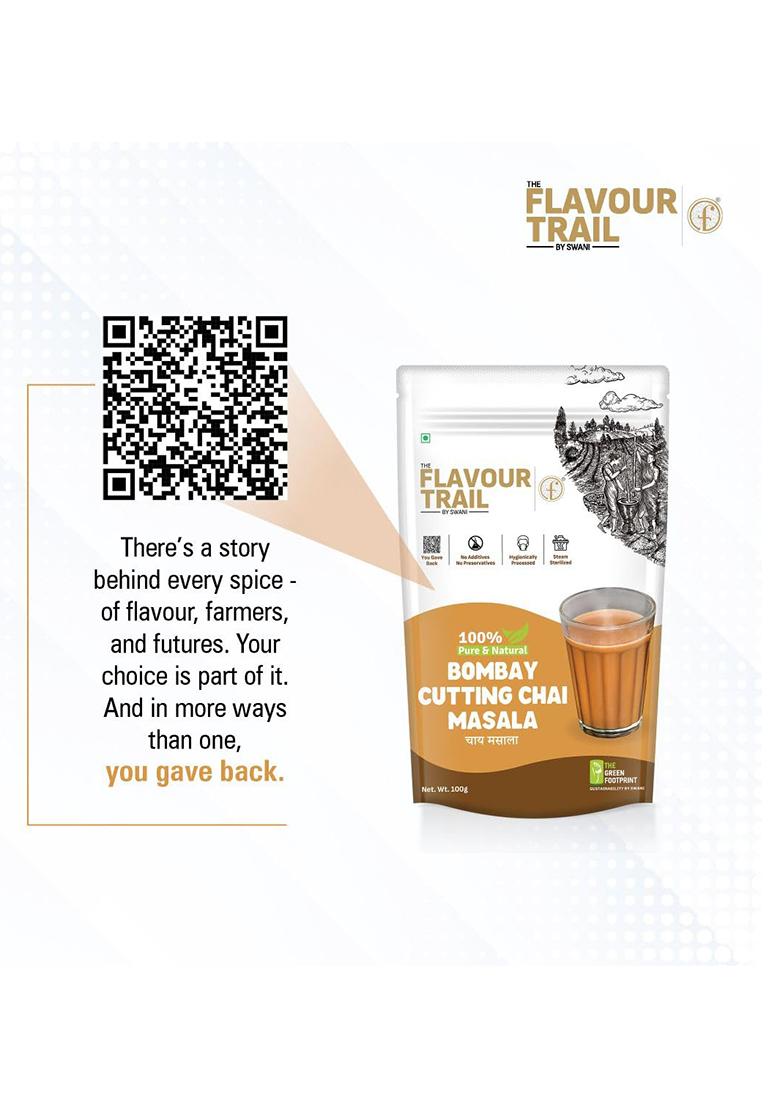 The Flavour Trail By Swani Pure & Natural Bombay Cutting Chai Masala | Authentic Street-Style Tea Spice Blend Bold, Aromatic Warming Perfect For Kadak Chai, Lattes More