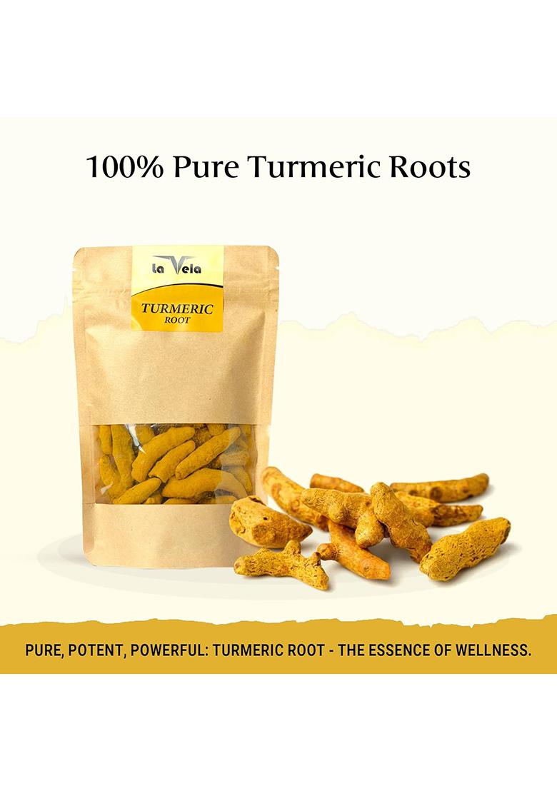 La Vela Haldi Root, Fresh Whole | Golden Spice Lakadong Turmeric Seeds And Trusted Pure Natural Masala Improves Immune System & Indian For Cooking Vegetarian (227 Gram)