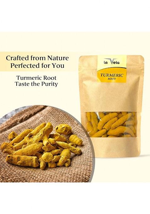 La Vela Haldi Root, Fresh Whole | Golden Spice Lakadong Turmeric Seeds And Trusted Pure Natural Masala Improves Immune System & Indian For Cooking Vegetarian (227 Gram)