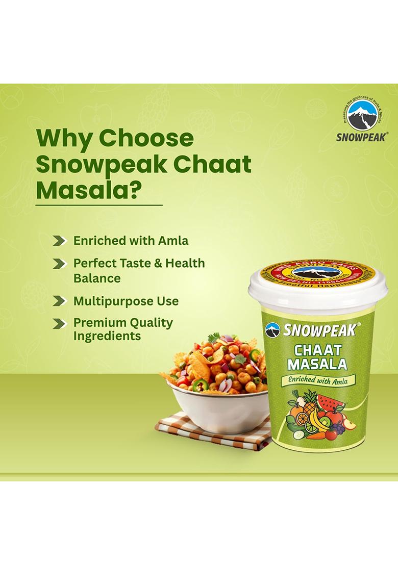 Snowpeak Chaat Masala 100G Each (Pack Of 3) | Enriched With Amla Tangy & Flavourful Spice Blend For Fruits, Salads, Snacks Raita