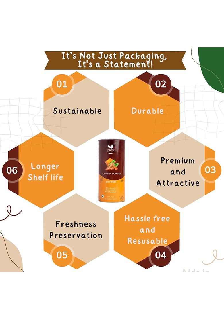 Vaideek Wellness Premium Turmeric Powder | High In Curcumin Sustainable & Eco-Friendly Packaging 250G (250 G)