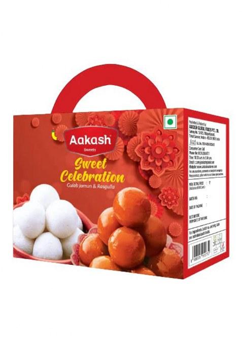Aakash Namkeen Sweet Celebration Combo - Gulab Jamun & Rasgulla 500G Each