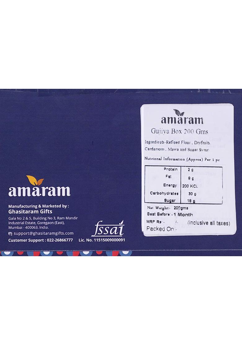 Amaram By Ghasitaram Holi- Sweets/ Holi Hampers/ Desi Ghee Gujiya Sweets Gift, 200G