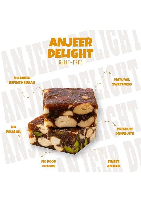 Gud Mishri Anjeer Delight 9 Pcs | Premium Dry Fruit Sweet With Anjeer, Kaju, Badam, Pista, Kishmish & Honey No Refined Sugar, Food Colour Healthy Indian Mithai For Gifting Festive Celebrations