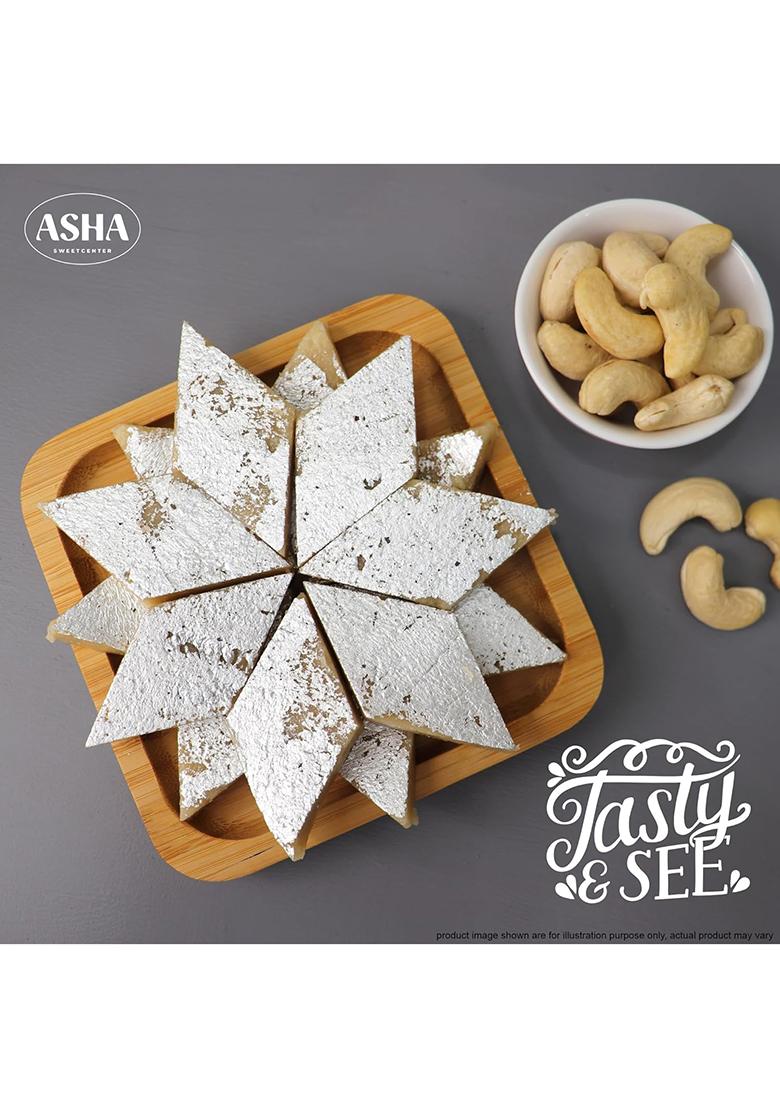Asha Sweet Center Premium Handcrafted Kaju Katli 500Gm(Pack Of 1)|Authentic Indian Cashew Barfi Made With Fresh Cashew|Exclusive Sweets Gift Box For Any Occasion & Celebration Delicious Healthysweet